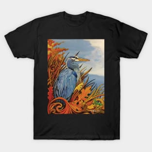 Fall Colors Blue Heron T-Shirt